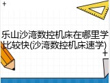 乐山沙湾数控机床在哪里学比较快(沙湾数控机床速学)
