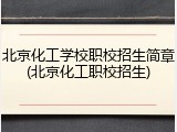 北京化工学校职校招生简章(北京化工职校招生)