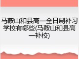马鞍山和县高一全日制补习学校有哪些(马鞍山和县高一补校)