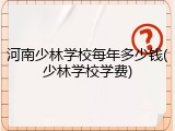 河南少林学校每年多少钱(少林学校学费)