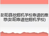 彭阳县挖掘机学校靠谱的推荐(彭阳靠谱挖掘机学校)