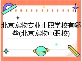 北京宠物专业中职学校有哪些(北京宠物中职校)