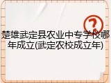 楚雄武定县农业中专学校哪年成立(武定农校成立年)