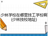 少林学校在哪里技工学校啊(少林技校地址)