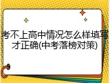 考不上高中情况怎么样填写才正确(中考落榜对策)
