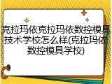 克拉玛依克拉玛依数控模具技术学校怎么样(克拉玛依数控模具学校)
