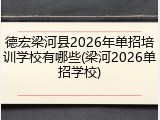 德宏梁河县2026年单招培训学校有哪些(梁河2026单招学校)