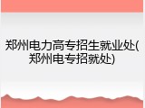 郑州电力高专招生就业处(郑州电专招就处)