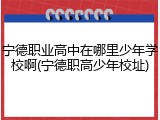 宁德职业高中在哪里少年学校啊(宁德职高少年校址)