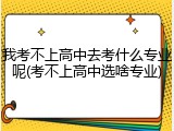 我考不上高中去考什么专业呢(考不上高中选啥专业)