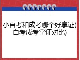 小自考和成考哪个好拿证(自考成考拿证对比)