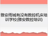 雅安雨城有没有数控机床培训学校(雅安数控培训)