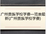 广州贵族学校学费一览表最新(广州贵族学校学费)
