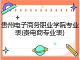 贵州电子商务职业学院专业表(贵电商专业表)