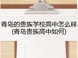青岛的贵族学校高中怎么样(青岛贵族高中如何)