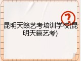 昆明天籁艺考培训学校(昆明天籁艺考)
