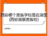 西安哪个贵族学校是在湖里(西安湖景贵族校)