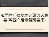 鸡西产后修复培训班怎么收费(鸡西产后修复班费用)