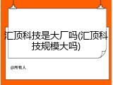 汇顶科技是大厂吗(汇顶科技规模大吗)