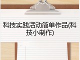 科技实践活动简单作品(科技小制作)