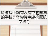 乌拉特中旗有没有学挖掘机的学校("乌拉特中旗挖掘机学校")