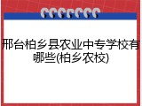 邢台柏乡县农业中专学校有哪些(柏乡农校)