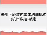 杭州下城数控车床培训机构(杭州数控培训)