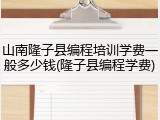山南隆子县编程培训学费一般多少钱(隆子县编程学费)