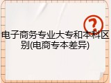 电子商务专业大专和本科区别(电商专本差异)