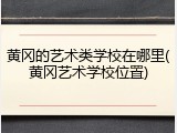 黄冈的艺术类学校在哪里(黄冈艺术学校位置)