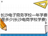 长沙电子商务学校一年学费是多少(长沙电商学校学费)