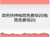 政府扶持电商免费培训(电商免费培训)