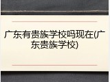 广东有贵族学校吗现在(广东贵族学校)