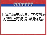 上海跨境电商培训学校哪家好些(上海跨境培训优选)