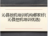 沁县挖机培训机构哪家好(沁县挖机培训优选)