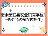 衡水武强县农业职高学校如何招生(武强农校招生)