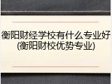 衡阳财经学校有什么专业好(衡阳财校优势专业)