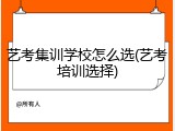 艺考集训学校怎么选(艺考培训选择)