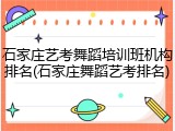 石家庄艺考舞蹈培训班机构排名(石家庄舞蹈艺考排名)