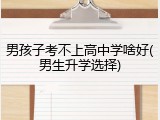 男孩子考不上高中学啥好(男生升学选择)