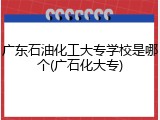 广东石油化工大专学校是哪个(广石化大专)