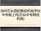 池州石台县的数控机电学校中专能上吗(石台中专数控机电)