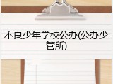 不良少年学校公办(公办少管所)