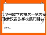 武汉贵族学校排名一览表费用(武汉贵族学校费用排名)