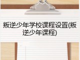叛逆少年学校课程设置(叛逆少年课程)