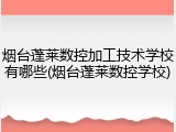 烟台蓬莱数控加工技术学校有哪些(烟台蓬莱数控学校)