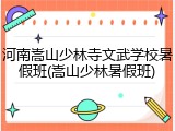 河南嵩山少林寺文武学校暑假班(嵩山少林暑假班)