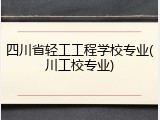 四川省轻工工程学校专业(川工校专业)