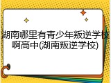 湖南哪里有青少年叛逆学校啊高中(湖南叛逆学校)