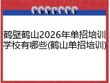 鹤壁鹤山2026年单招培训学校有哪些(鹤山单招培训)